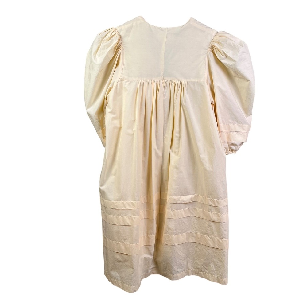 Mable Yellow Puff Sleeve V Neck Tiered Skirt Babydoll Mini Dress Coquette Small - Picture 5 of 8